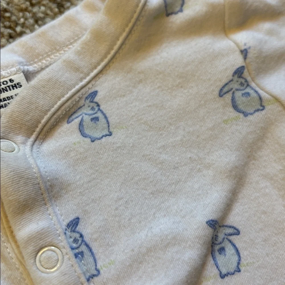 Janie and Jack One Piece Button Up Pajama Sleeper Size 3-6 Mo 100% Cotton